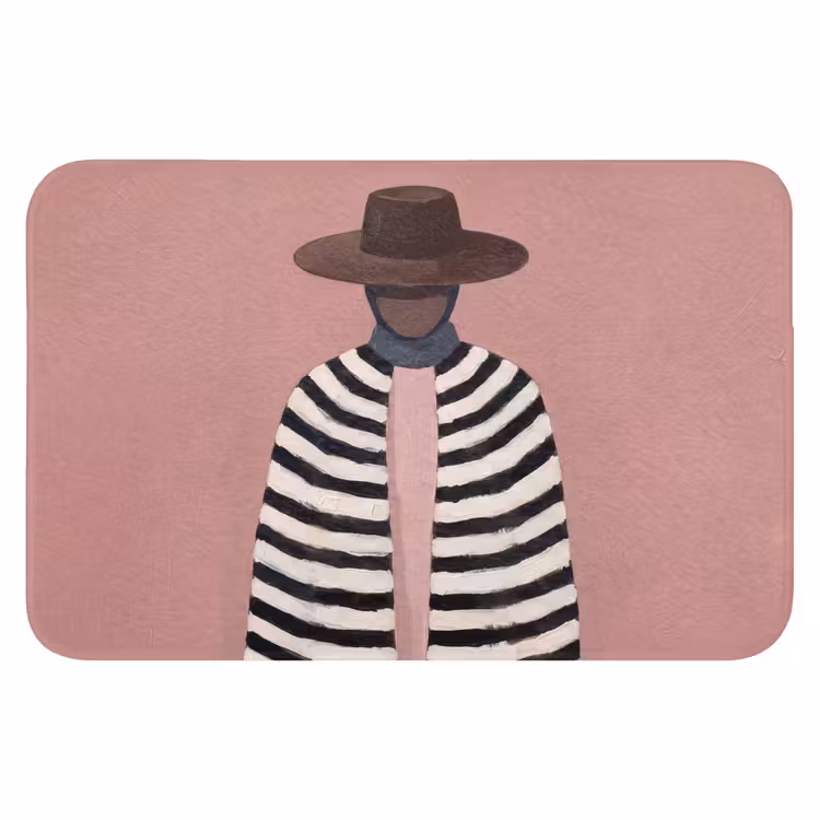 Grafisch - Vrouw - Roze Badmat klein -3d