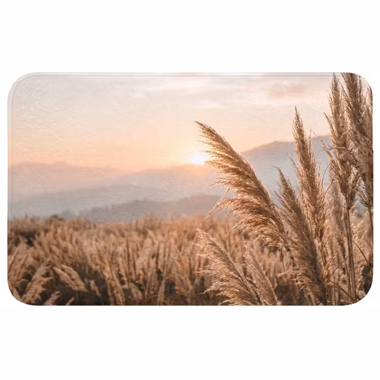 Gras - Veld - Zon - Natuur Badmat middel -3d
