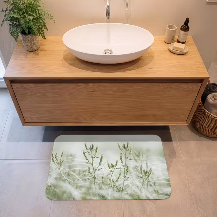 Grassen - Minimalistisch - Groen Badmat middel -sfeer1
