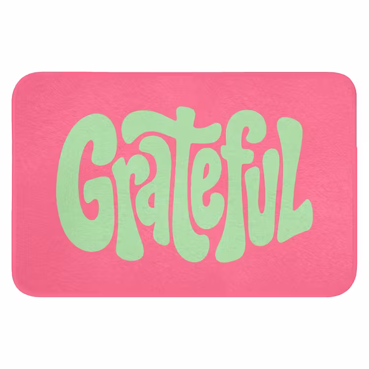 Grateful - Groen - Grafisch - Vloeiend Badmat klein -3d