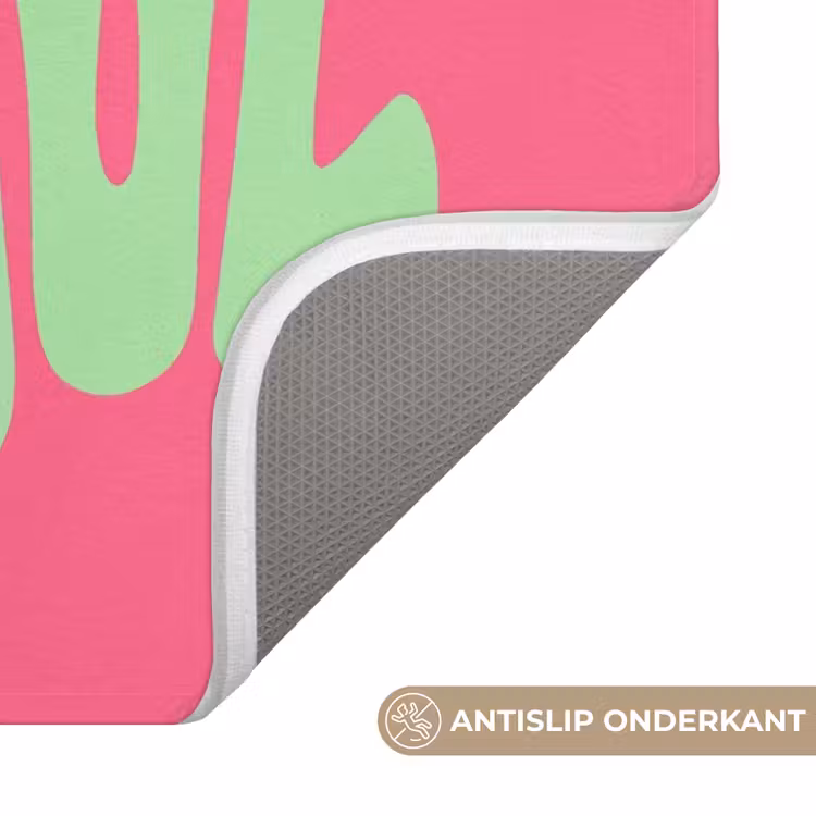 Grateful - Groen - Grafisch - Vloeiend Badmat klein -USP_AntislipNL