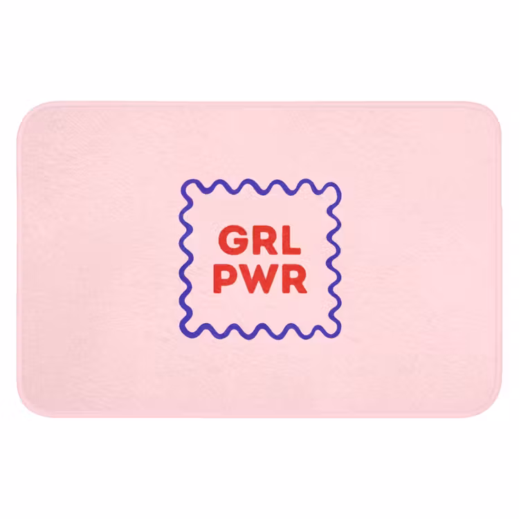 Grl pwr - Roze - Kader Badmat klein -3d