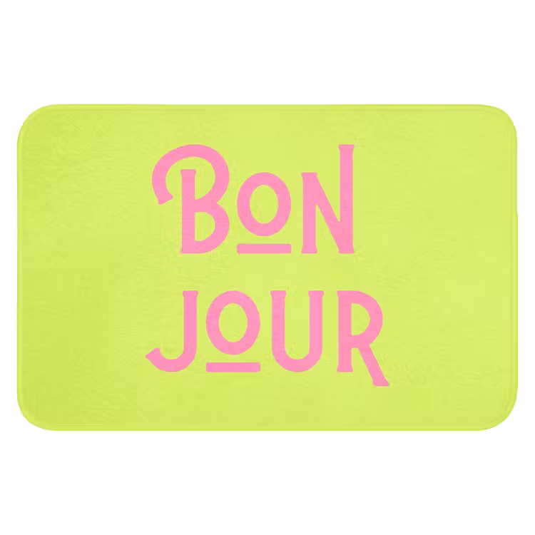 Groen - Roze bonjour - art-deco Badmat klein -3d