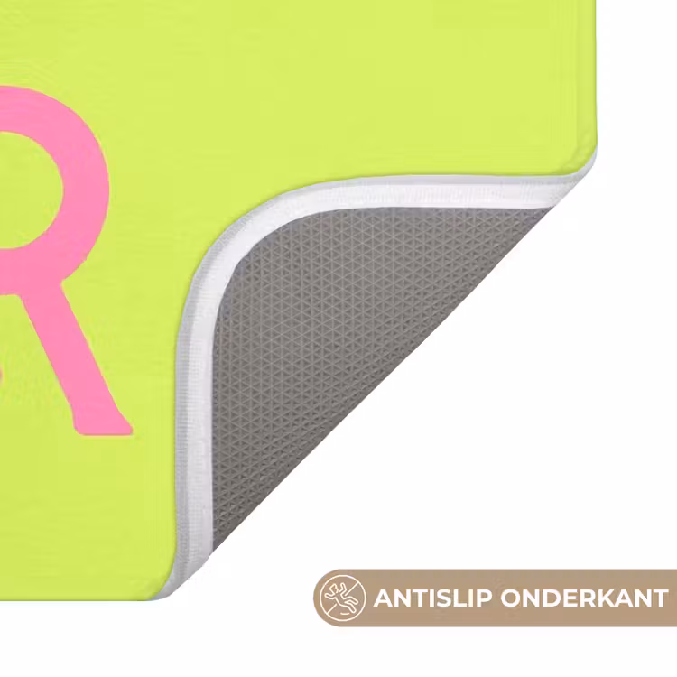Groen - Roze bonjour - art-deco Badmat klein -USP_AntislipNL