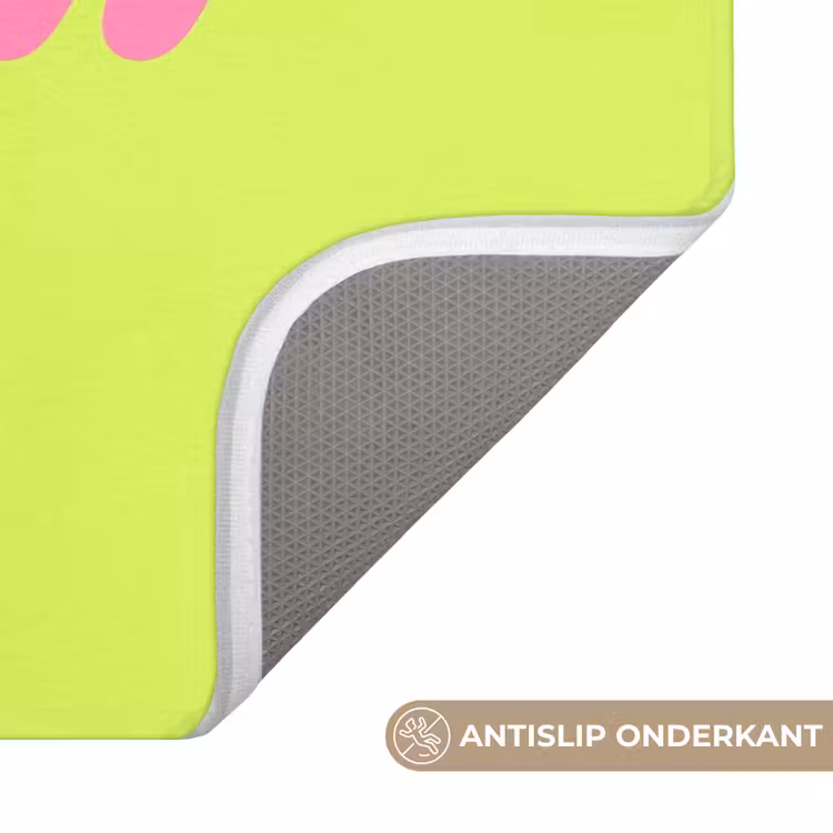 Groen - Roze bonjour - Retro Badmat klein -USP_AntislipNL