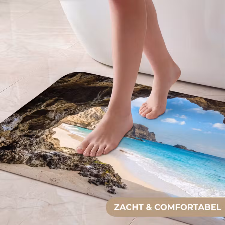 Grot - Strand - Zee - Blauw Badmat middel -USP_ZachtNL