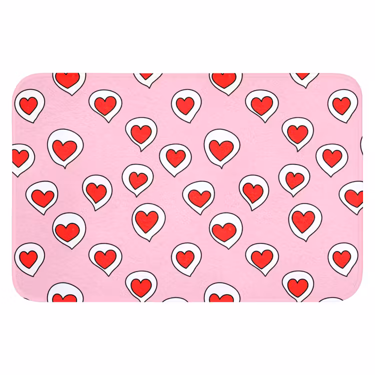 Hartjes - Patroon - Rood Badmat klein 997 -3d