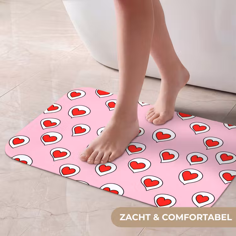 Hartjes - Patroon - Rood Badmat klein 997 -USP_ZachtNL