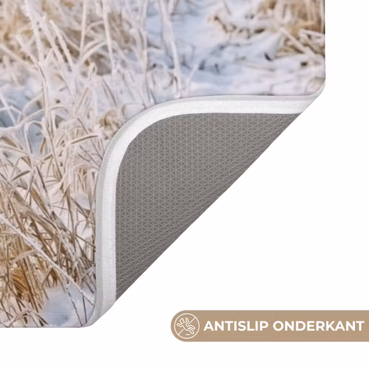 Hek - Sneeuw - Mist - Platteland - Nostalgisch Badmat klein -USP_AntislipNL