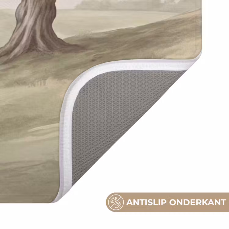 Heuvellandschap - Bomen - Natuur - Groen Badmat middel -USP_AntislipNL