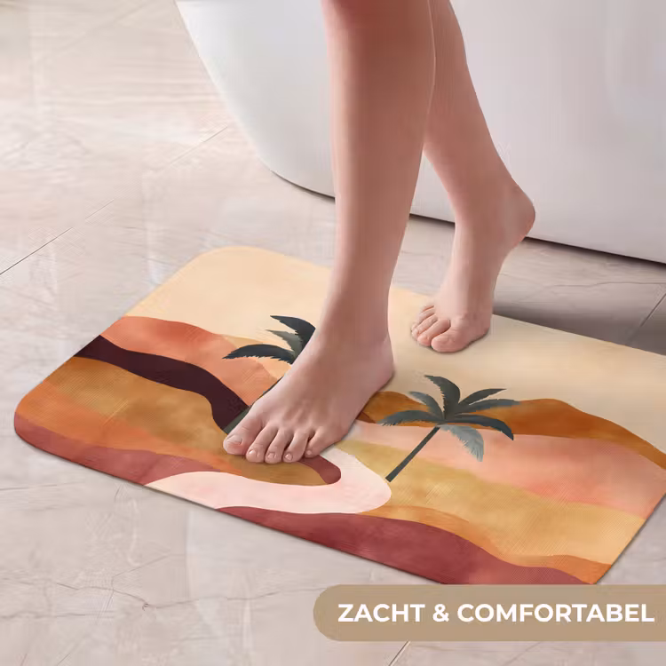Heuvels - Palmbomen - Abstract Badmat klein -USP_ZachtNL