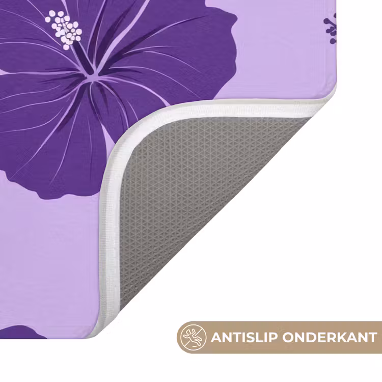 Hibiscus - Bloemen - Paars Badmat klein 997 -USP_AntislipNL
