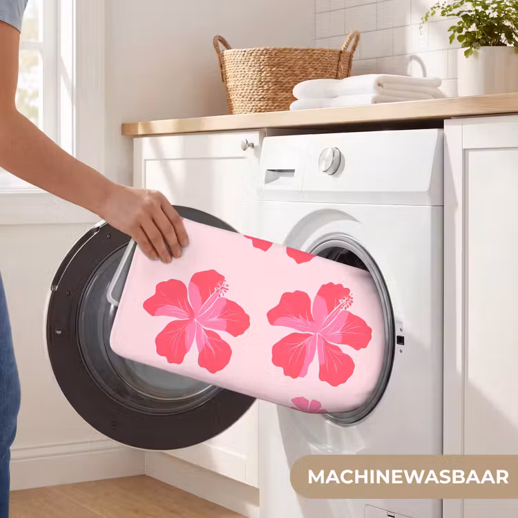 Hibiscus - Bloemen - Roze Badmat klein 997 -USP_WasbaarNL