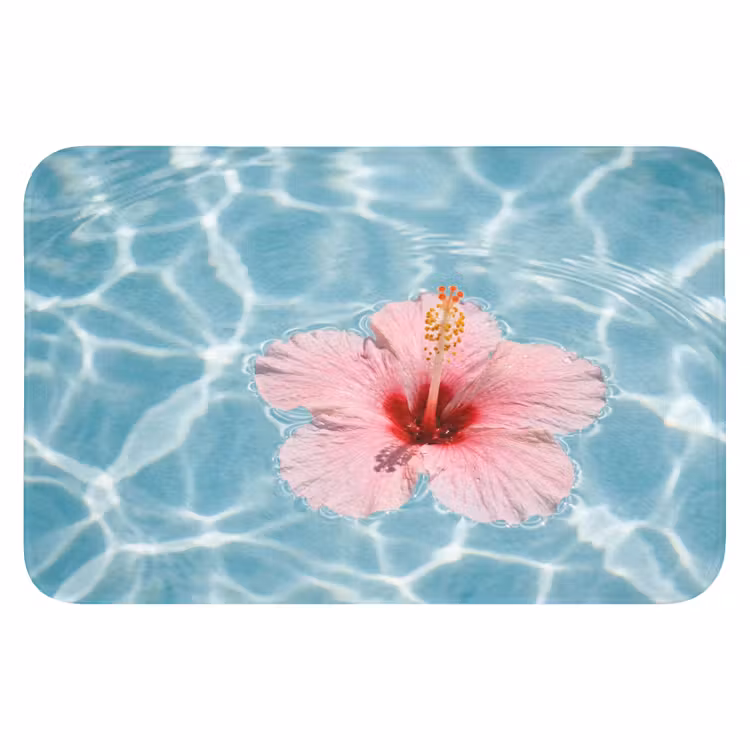 Hibiscus - Water - Roze Badmat klein -3d