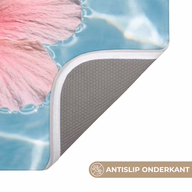 Hibiscus - Water - Roze Badmat klein -USP_AntislipNL