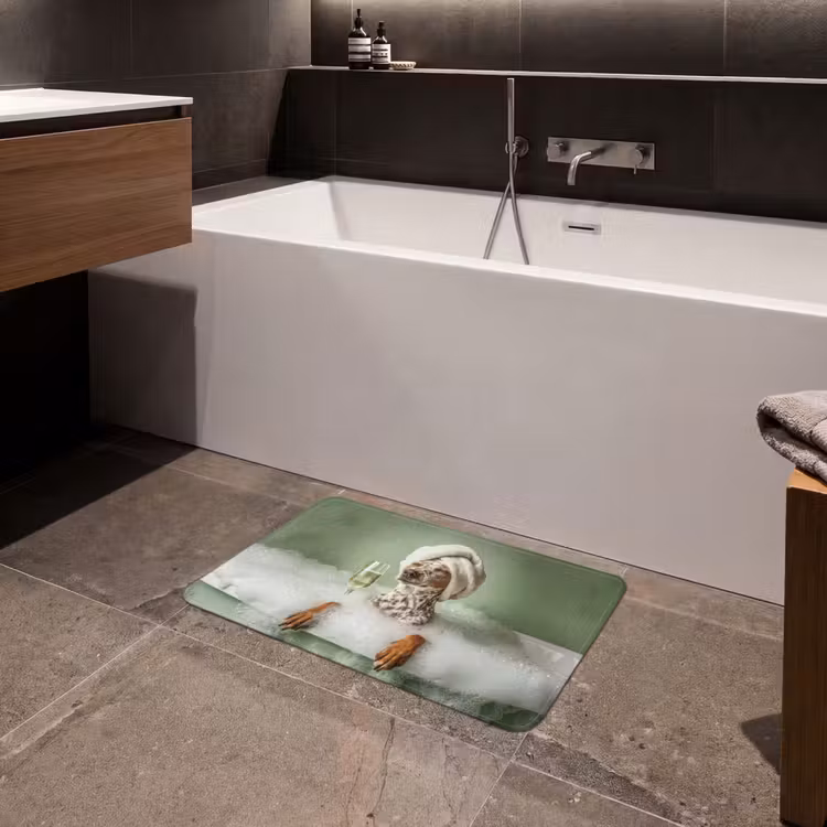 Hond - Bad - Champagne - Handdoek Badmat klein -sfeer3