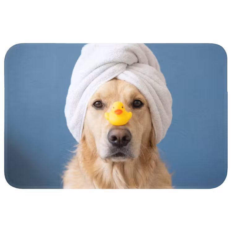 Hond - Badeend - Geel Badmat klein -3d