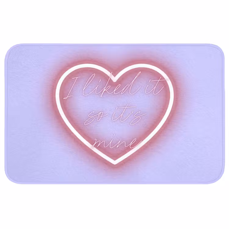 I liked it so it's mine - Neon hart - Paars Badmat middel -3d
