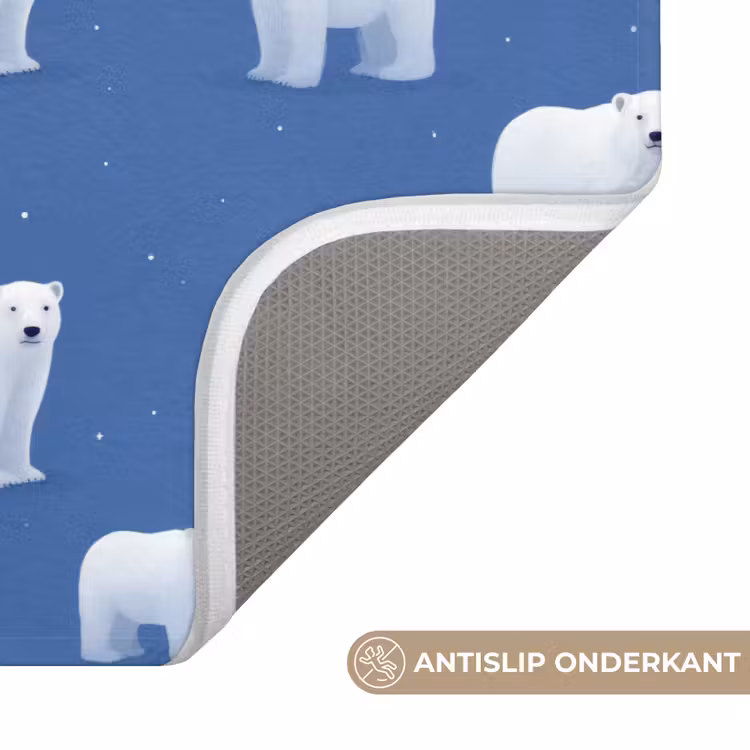 IJsbeer - Patroon - Blauw Badmat klein 997 -USP_AntislipNL