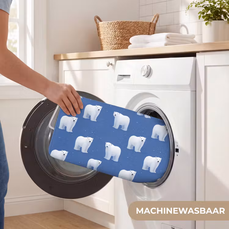 IJsbeer - Patroon - Blauw Badmat klein 997 -USP_WasbaarNL