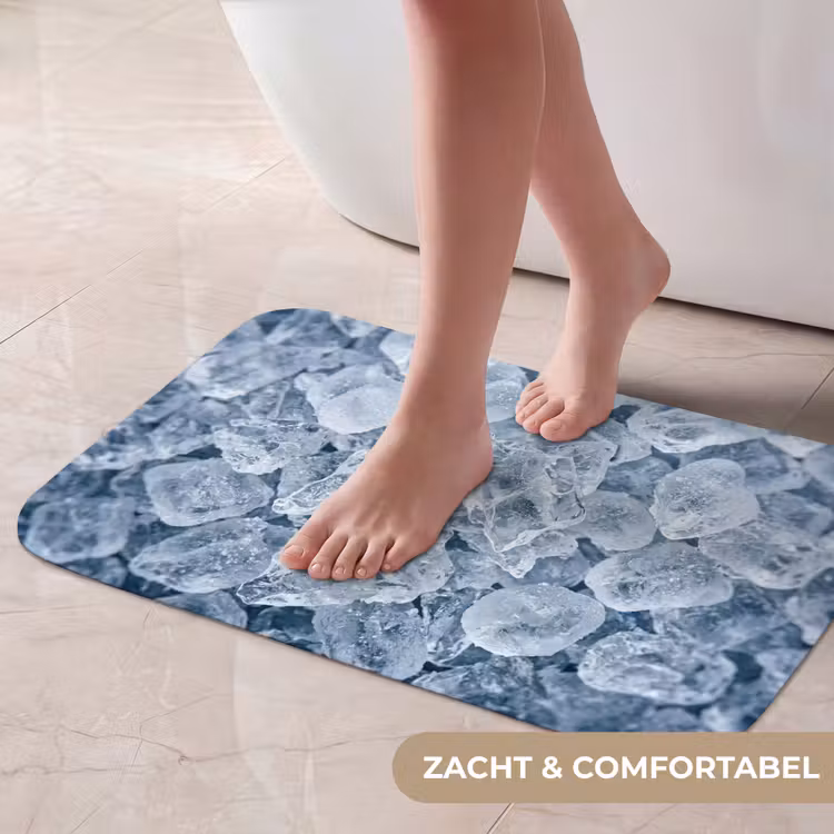 Ijsblokjes - Water - Blauw Badmat klein -USP_ZachtNL