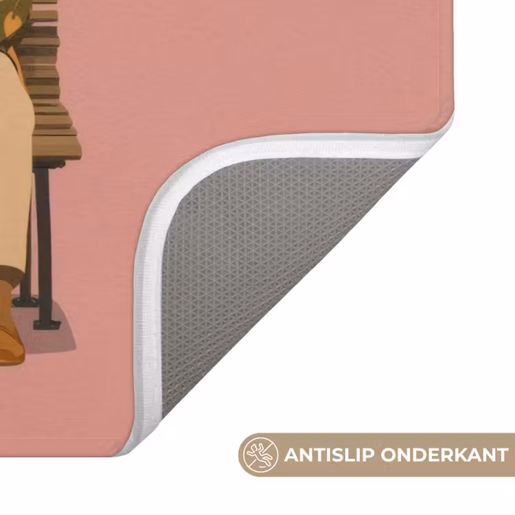 Illustratie - Bankje - Personen - Minimalistisch Badmat klein -USP_AntislipNL
