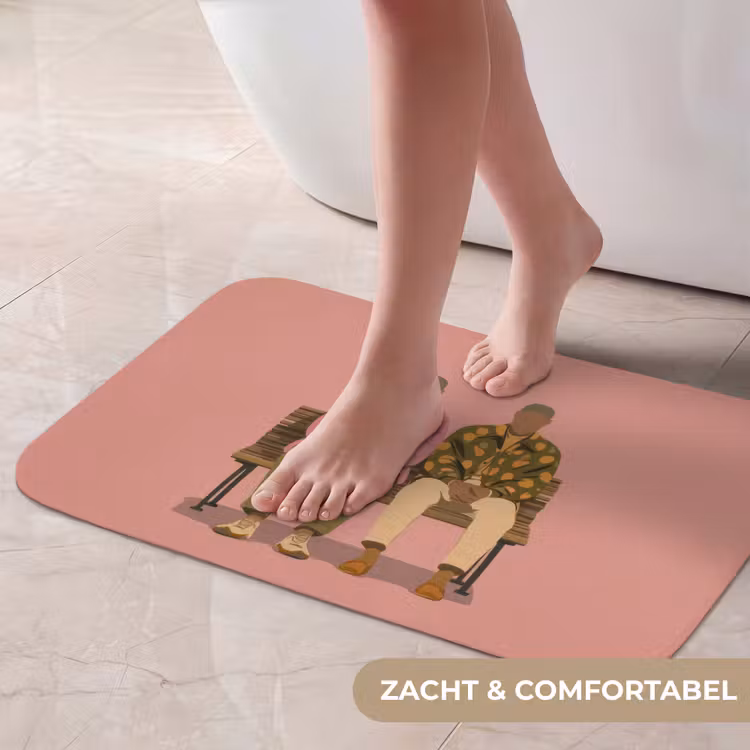 Illustratie - Bankje - Personen - Minimalistisch Badmat klein -USP_ZachtNL