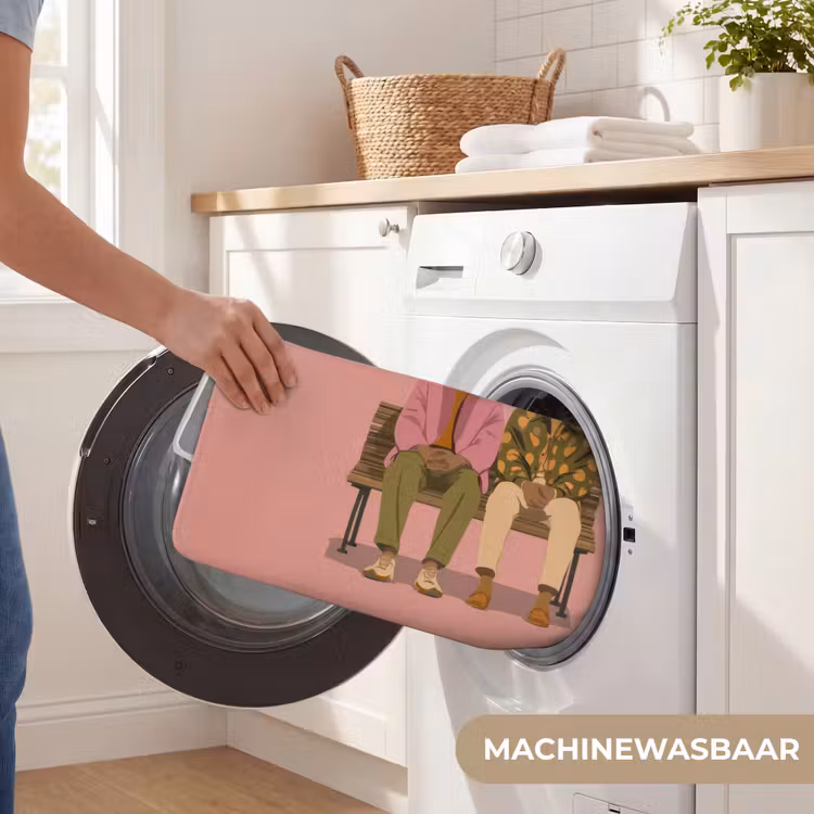 Illustratie - Bankje - Personen - Minimalistisch Badmat klein -USP_WasbaarNL