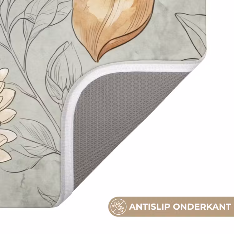 Illustratie - Bloemen - Groen Badmat klein -USP_AntislipNL
