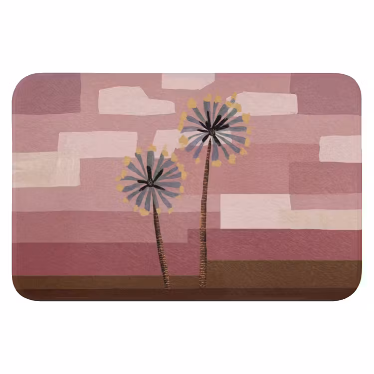 Illustratie - Bloemen - Vlakken - Abstract Badmat klein -3d