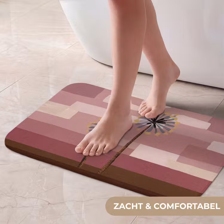 Illustratie - Bloemen - Vlakken - Abstract Badmat klein -USP_ZachtNL