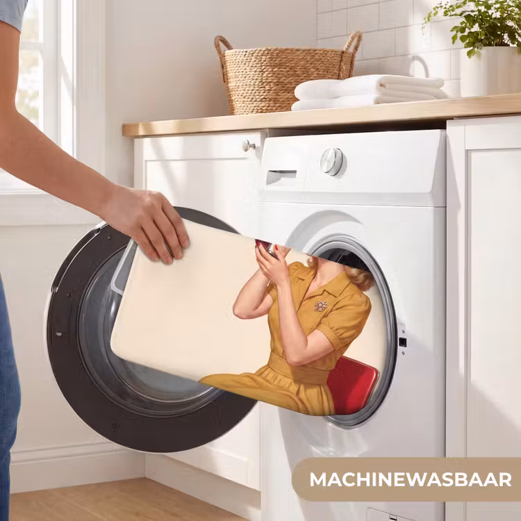 Illustratie - Mascara - Vrouw - Geel Badmat klein -USP_WasbaarNL