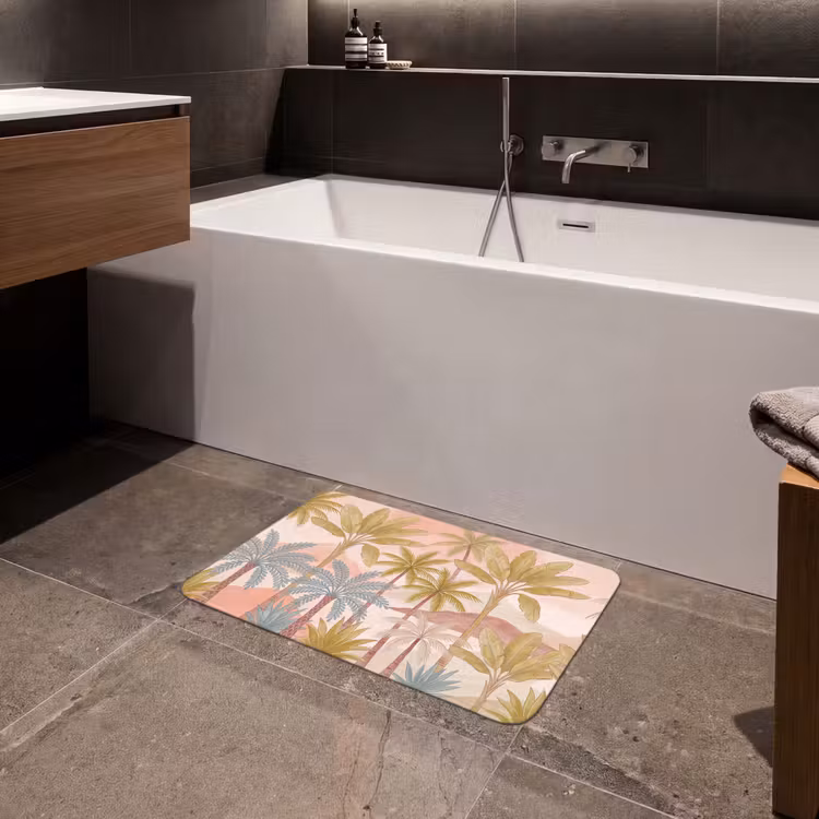 Illustratie - Palmbomen - Kleurrijk Badmat klein -sfeer3