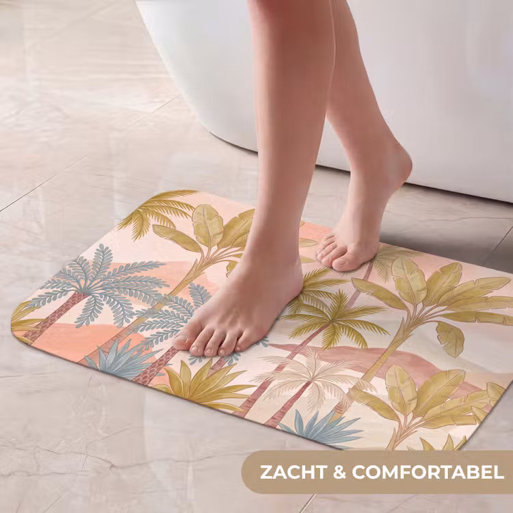 Illustratie - Palmbomen - Kleurrijk Badmat klein -USP_ZachtNL