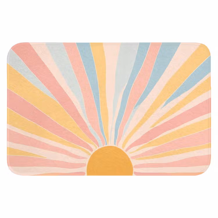 Illustratie - Zon - Pastelkleuren Badmat klein -3d