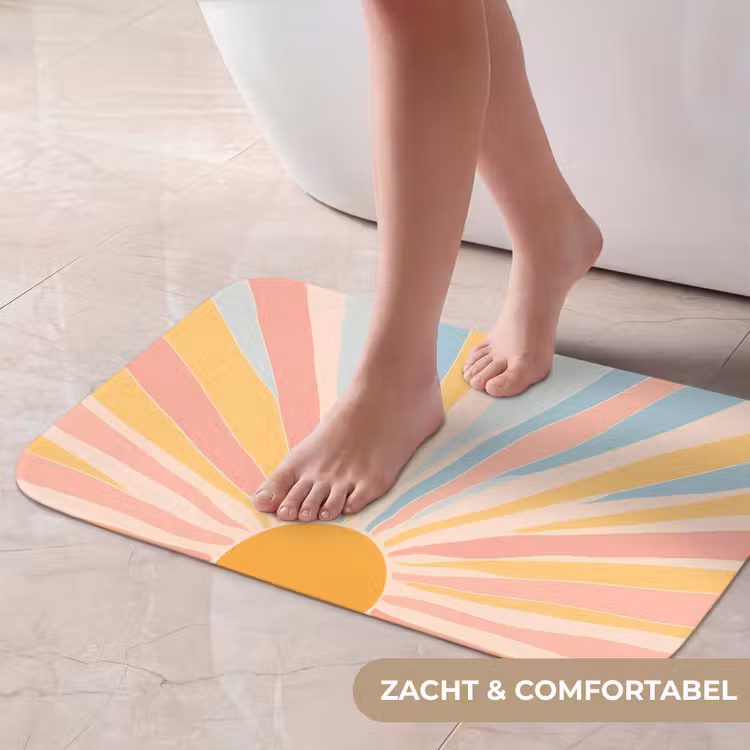 Illustratie - Zon - Pastelkleuren Badmat klein -USP_ZachtNL