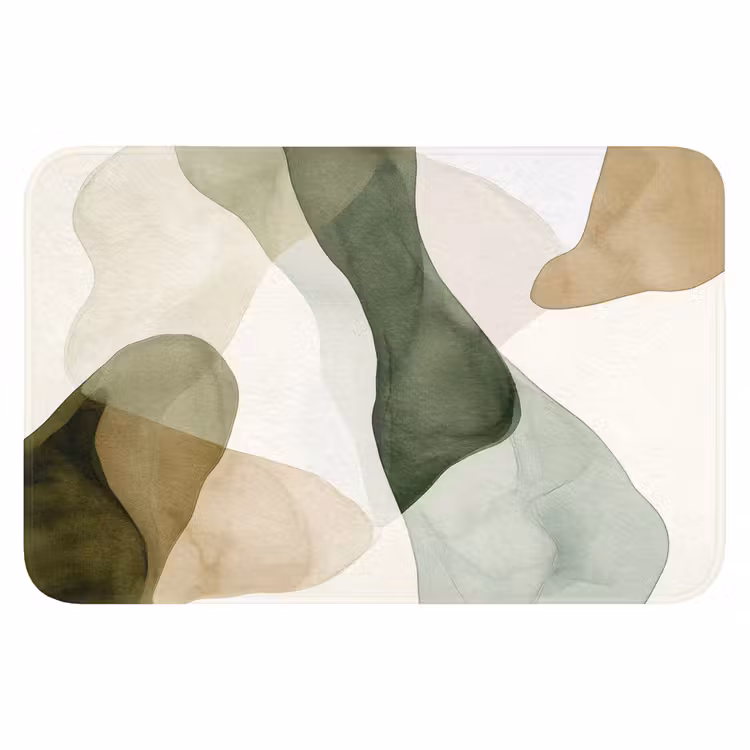 Japandi - Abstract - Groen Badmat klein -3d