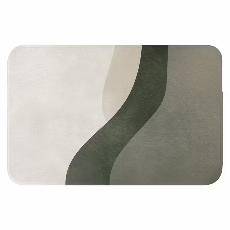 Japandi - Groen - Abstract - Modern Badmat klein -3d