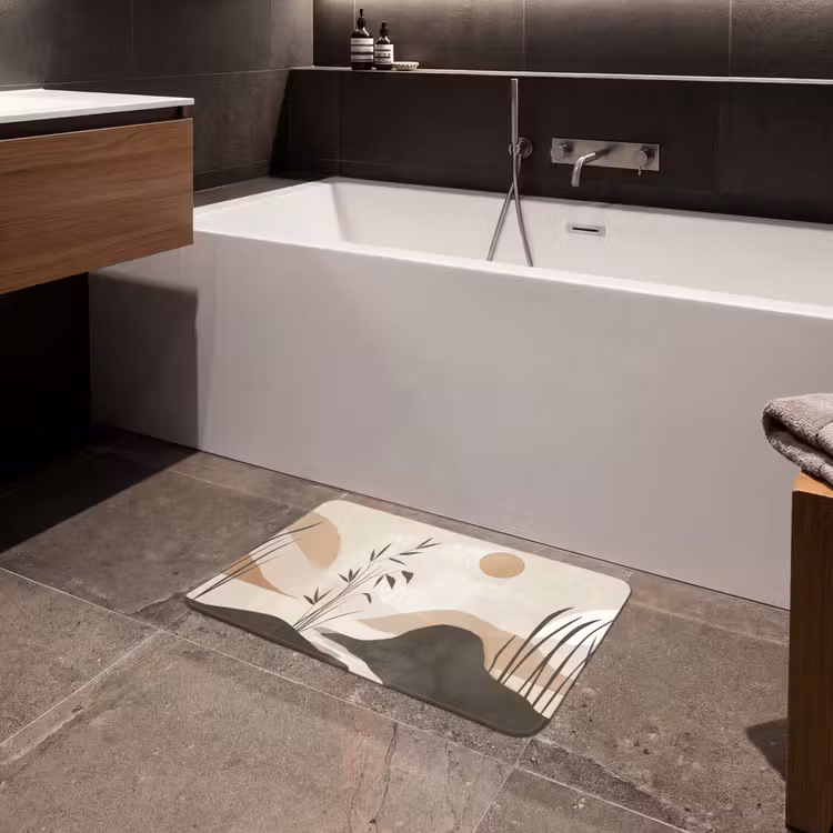 Japandi - Landschap - Beige Badmat klein -sfeer3