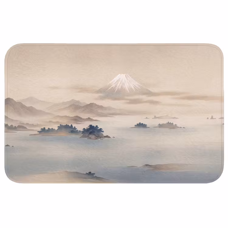 Japans - Landschap - Beige Badmat middel -3d