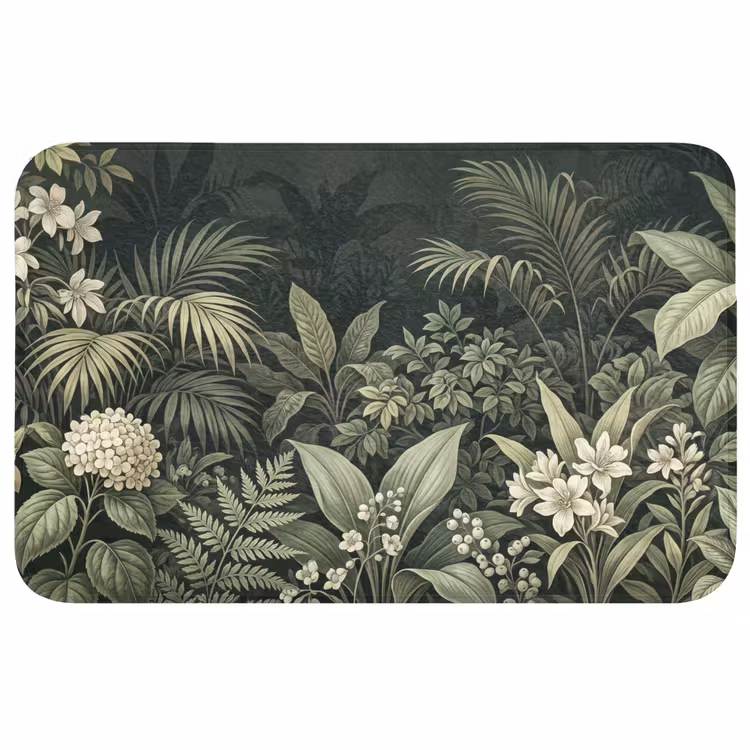 Jungle - Bladeren - Botanisch - Groen Badmat middel -3d