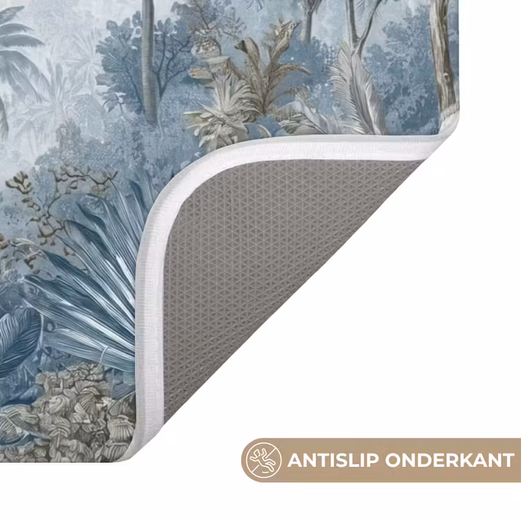 Jungle - Modern - Blauw - Groen Badmat klein -USP_AntislipNL