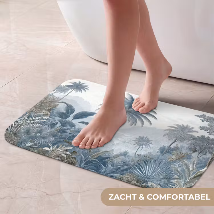 Jungle - Modern - Blauw - Groen Badmat klein -USP_ZachtNL
