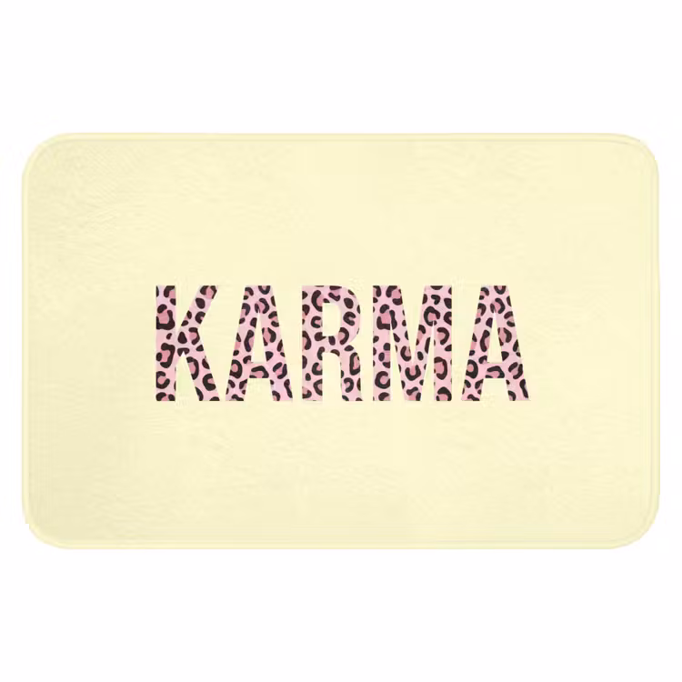 Karma - Luipaardprint - Geel Badmat klein -3d