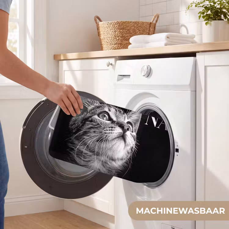 Kat - Dieren - quote - Get naked - Zwart Badmat klein -USP_WasbaarNL