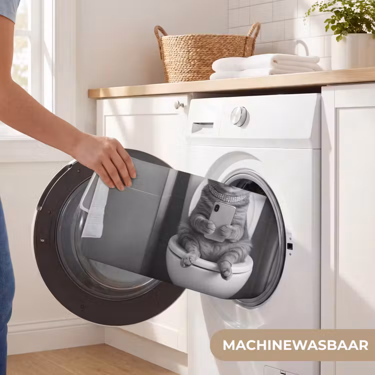 Kat - Telefoon - Toilet - Zwart - Wit Badmat klein -USP_WasbaarNL