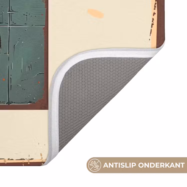 Kat - Vintage - Zwart - Quote - Flush you must Badmat klein -USP_AntislipNL