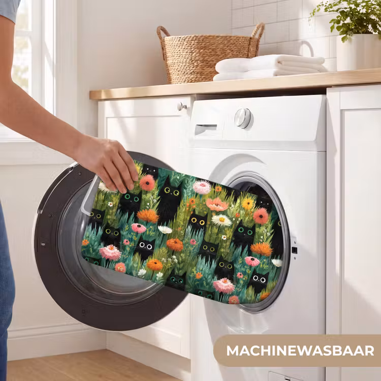 Katten - Bloemen - Kleurrijk Badmat klein 997 -USP_WasbaarNL