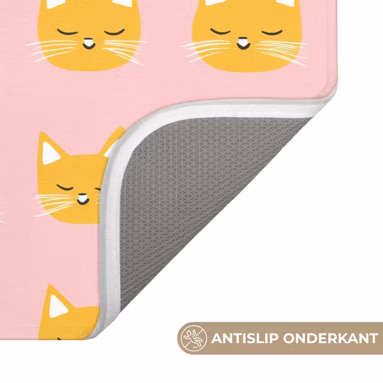 Katten - Patroon - Roze Badmat klein 997 -USP_AntislipNL
