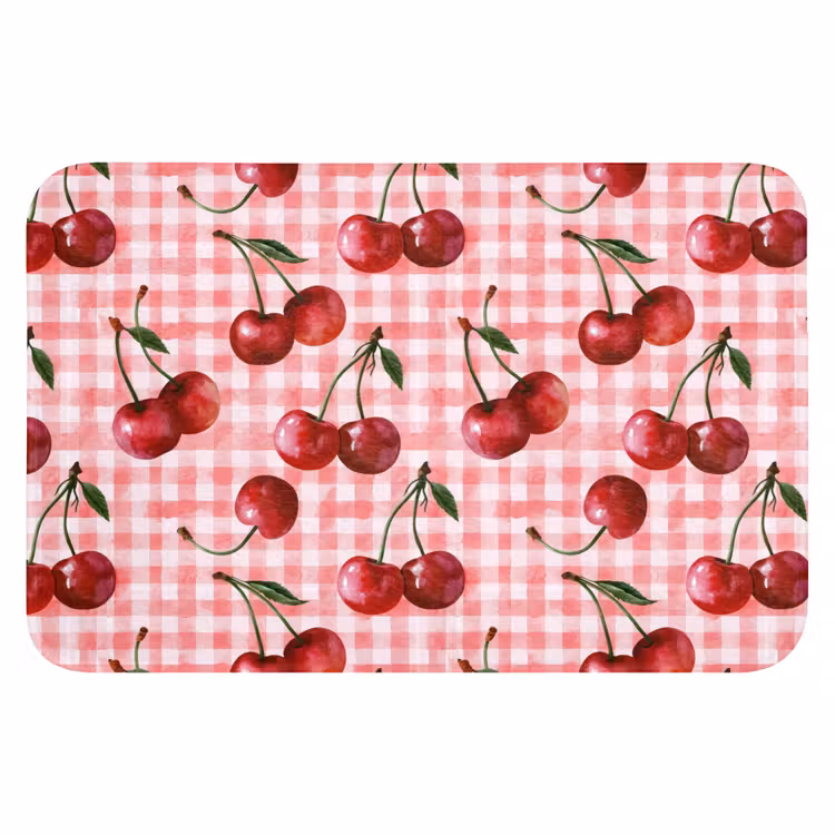 Kersen - Blokken - Rood Badmat klein 997 -3d